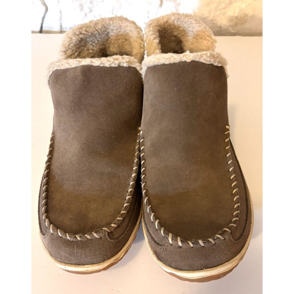 L.L.Bean Women’s Mountain Slipper Boot Mocs Size 8 Dark Cement Suede Gorpcore